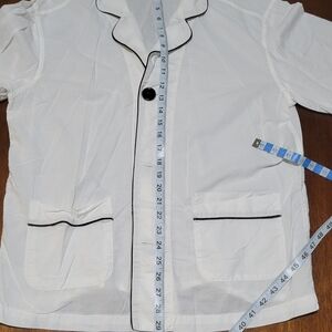Band of Outsiders White Button-Up Shirt with Black Trim